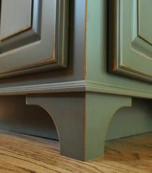 Making kitchen cabinets look like furniture by adding decorative corner "legs" Kitchen Cabinets Look Like Furniture, Making Kitchen Cabinets Look Like Furniture, Making Kitchen Cabinets, How To Make Kitchen Cabinets, Decorative Corner, Cabinets Design, Cabinets Ideas, Kitchen Cabinets Makeover, Design Websites