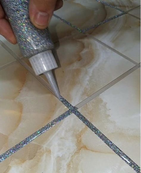 Bathroom Tile Grout, Plan Dressing, Glitter Grout, Bedroom Dressing, Small Remodel, Fashion Star, Tile Grout, Feeling Insecure, Glitter Paint