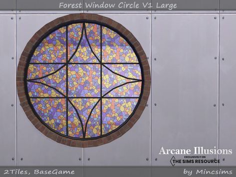 The Sims Resource - Arcane Illusions - Forest Window Circle V1 Large Circle Windows, Forest Window, Sims 4 Beds, Bat Wall, Sims Community, Sims 4 Game, Electronic Art, Sims 4 Cc, The Sims Resource