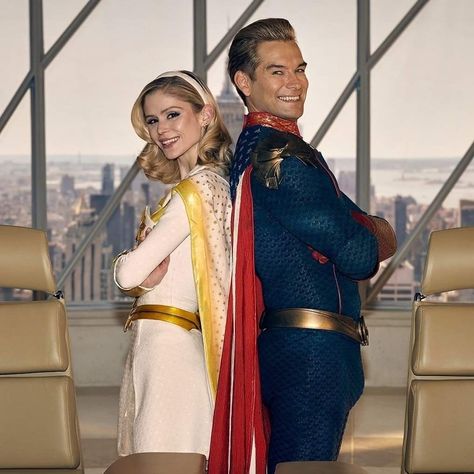 Starlight And Homelander, Starlight The Boys Fanart, The Boys Costume, Homelander Costume, Homelander Cosplay, Starlight The Boys, Annie January, The Boys Homelander, Anthony Starr