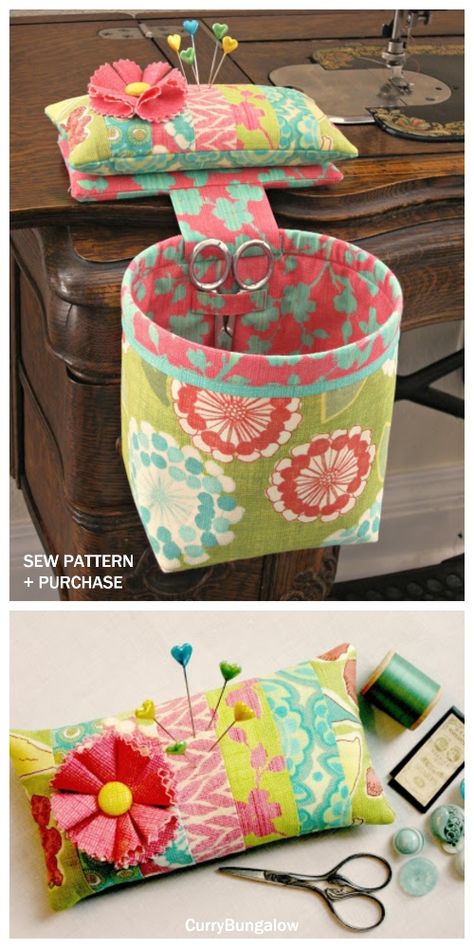 DIY Thread Catcher Hanging Bag Free Sewing Patterns | Fabric Art DIY Pin Cushion And Thread Catcher Pattern, Thread Catcher Free Pattern How To Make, Pin Cushion With Thread Catcher, Sewing Trash Bag Thread Catcher Pattern, Diy Thread Catcher Free Pattern, Pin Cushion Thread Catcher Free Pattern, Pincushion Thread Catcher Pattern Free, Free Thread Catcher Pattern, Sewing Trash Bag Thread Catcher