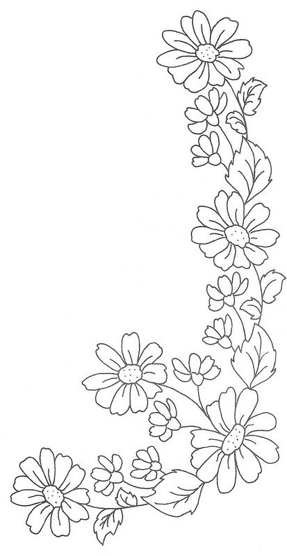 daisy chain | pattern number and company unknown (maybe Arte… | K0dama | Flickr Hardanger Embroidery, Wood Burning Patterns, Pola Sulam, Doodles Zentangles, Embroidery Flowers Pattern, 자수 디자인, Kirigami, Hand Embroidery Patterns, Ribbon Embroidery