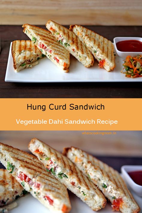 Hung Curd Sandwich is easy to make a veggie-loaded sandwich perfect for your kid's lunch box or after-school snack. #sandwich #vegetarian #schoollunchrecipe #kidstiffin #breakfast #dahisandwich #hungcurd Magical Restaurant, Loaded Sandwich, Sandwich Melts, Sandwich Vegetarian, Veg Sandwich, School Lunch Recipes, Easy To Make Breakfast, Melt Recipe, Indian Appetizers