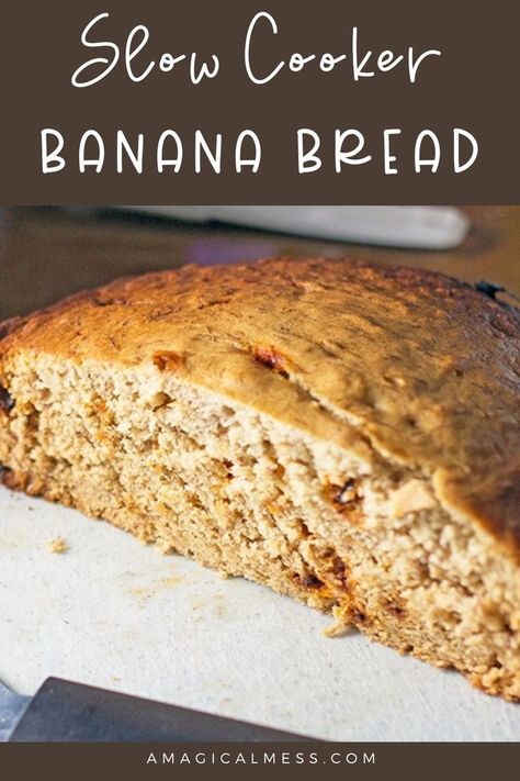 Recipe With Cinnamon Chips, Crockpot Banana Bread, Coffee Banana Bread, Slow Cooker Banana Bread, Crockpot Bread, Crock Pot Bread, Bread Banana, Slow Cooker Bread, Slow Cooker Baking