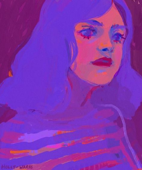 Holly Warburton, Arte Inspo, Wow Art, Pics Art, Art Plastique, Purple Hair, Pretty Art, 그림 그리기, Painting Inspiration