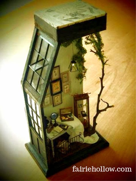 Bookshelf Art, Miniature Scenes, Miniature Rooms, Book Nook, Miniature Houses, Miniature Crafts, Mini Things, Room Box, Miniature House