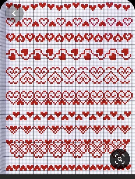 Cross Stitch Boarders, Cross Stitch Border Pattern, Fair Isle Knitting Patterns, Pola Kristik, Cross Stitch Bookmarks, Cross Stitch Heart, Pola Sulam, Cross Stitch Borders, Cross Stitch Alphabet