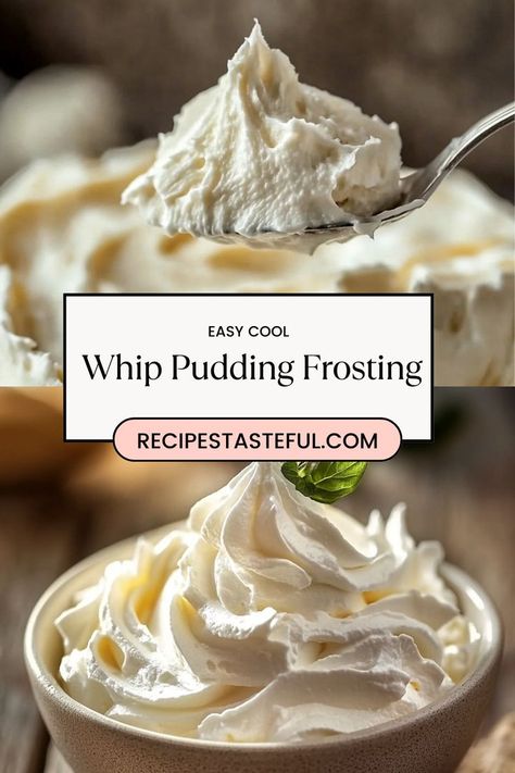 This Easy Cool Whip Pudding Frosting is a quick and creamy topping that’s perfect for cakes, cupcakes, or fruit. Made with just Cool Whip and instant pudding mix, it’s light, fluffy, and full of flavor. With endless flavor variations, it’s a simple way to add a sweet, smooth finish to your baked goods without the hassle! Cool Whip And Instant Pudding, Cool Whip Pudding Frosting, Cool Whip Pudding, Cool Whip And Pudding, Pudding Frosting, How To Make Frosting, Fruit Toppings, Instant Pudding Mix, Vanilla Pudding Mix