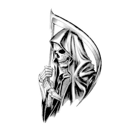 Grim Reaper Tattoo Fineline, Small Reaper Tattoo, Grim Reaper Rose Tattoo, Grim Reaper Neck Tattoo, Grin Reaper Tattoo, Grim Reaper Tattoo Outline, Santa Muerte Stencil, Santa Muerte Drawing Tattoo, Santa Muerte Tattoo Stencil