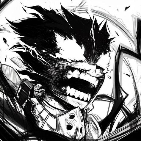 Deku Monster, Deku Black And White, Deku Pfp Manga, Mha Deku Manga, Deku Manga Icons, Deku Manga Panels, Dark Manga Icons, Black And White Manga Pfp, Dark Deku