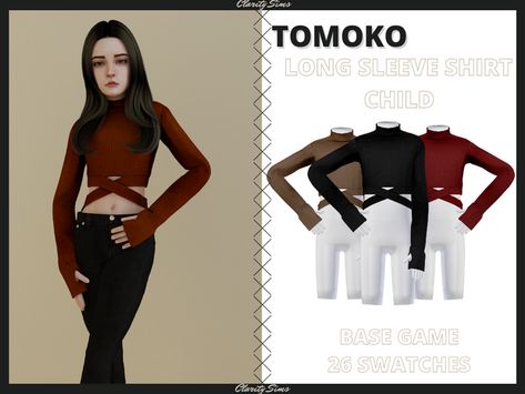 Tomoko - Long Sleeve Shirt Child | Clarity Sims on Patreon Sims 4 Cc Clarity Sims, Sims 4 Long Sleeve Cc, Kids Clothes Sims 4 Cc Patreon, Sims 4 Cc Girls Clothes Children, Child Cc Sims 4 Patreon, Sims 4 Cc Child Clothes Girl Patreon, Sims 4 Cc Childs Clothes, Sims 4 Child Clothes Patreon, Sims Child Clothes