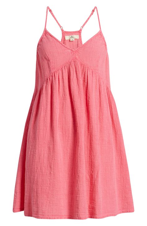 If you have to leave the beach or pool, keep it cute in a gauzy cotton cover-up done in a flowy fit. 25" center front length (size Medium) Sweetheart neck Adjustable straps Unlined 100% cotton Machine wash, dry flat Imported Cute Beachy Dresses, Pink Summer Maxi Dress, Beach Cover Up, Pink Beach Dress, Summer Flowy Dresses, Cute Simple Dresses, Cute Dresses Casual, Cover Up Beachwear, Cute Pink Dress