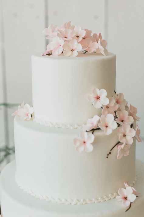 Whimsical Spring Wedding, Cherry Blossom Wedding Cake, Sakura Wedding, Cherry Blossom Decor, Cherry Blossom Cake, Spring Wedding Cake, Field House, Cherry Blossom Wedding, Floral Wedding Cakes