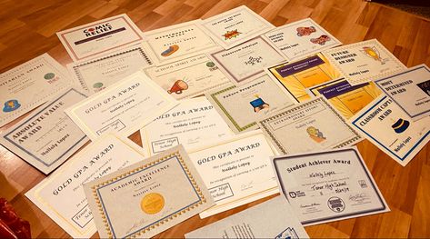 I have many awards I was awarded during high school on the floor of my bedroom looking at all the hard work and dedication I put in each and everyone of them. School Achievements Aesthetic, School Achievement, Award Aesthetic School, Awards Aesthetic School, School Awards Aesthetic, Recieving Award Aesthetic, School Certificate, Achievement Aesthetic, Highschool Vision Board