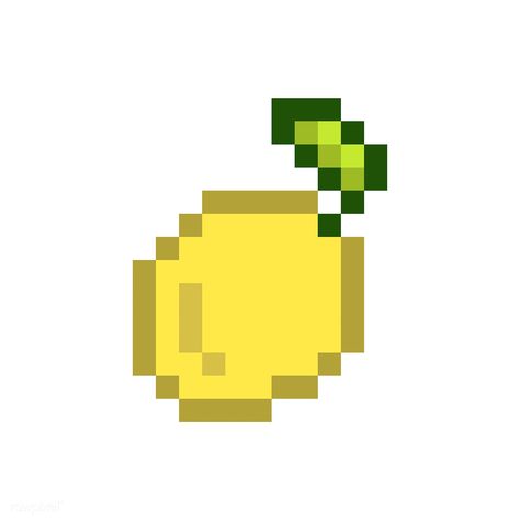 A lemon pixelated fruit graphic | free image by rawpixel.com Lemon Perler Beads, Lemon Pixel Art, Pixel Art Fruit, Pixel Fruit, Fruit Graphic, Pixel Png, Diy Pineapple, Lemon Design, Lemon Art