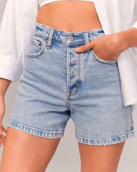 Women's High Rise Dad Shorts | Women's Bottoms | Abercrombie.com Dad Shorts, Women's Bottoms, American Clothing, Abercrombie Kids, American Apparel, Bra Sizes, Abercrombie Fitch, Womens Bottoms, Denim Shorts