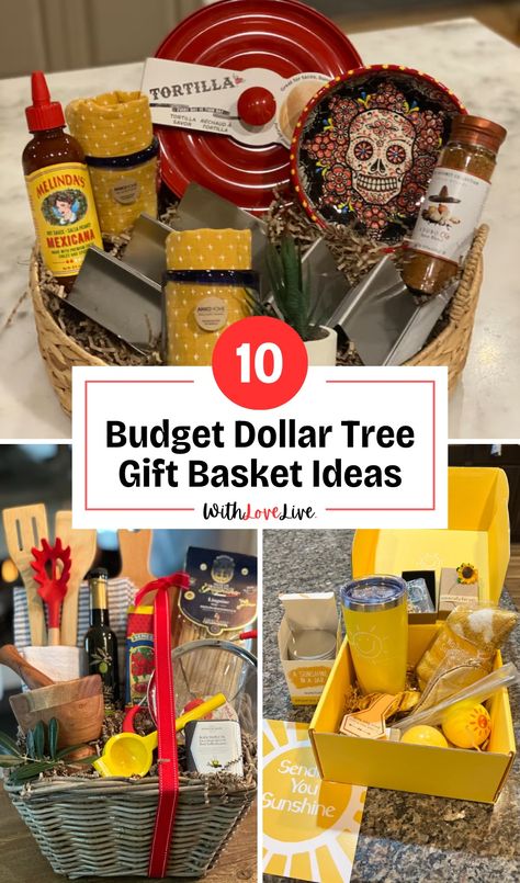 Dollar tree gift baskets are a lovely way to show thoughtfulness and creativity; you will surely be offering a collection of nice items that are great for someone’s taste or needs. But who says they need to be expensive? Walmart Gift Basket Ideas, Practical Gift Baskets, Paint And Sip Gift Basket Ideas, Comfy Basket Gift Ideas, Inexpensive Gift Baskets, Diy Family Gift Basket Ideas, Handmade Gift Basket Ideas, Kitchen Basket Gift Ideas, Gift Basket Ideas From Dollar Tree