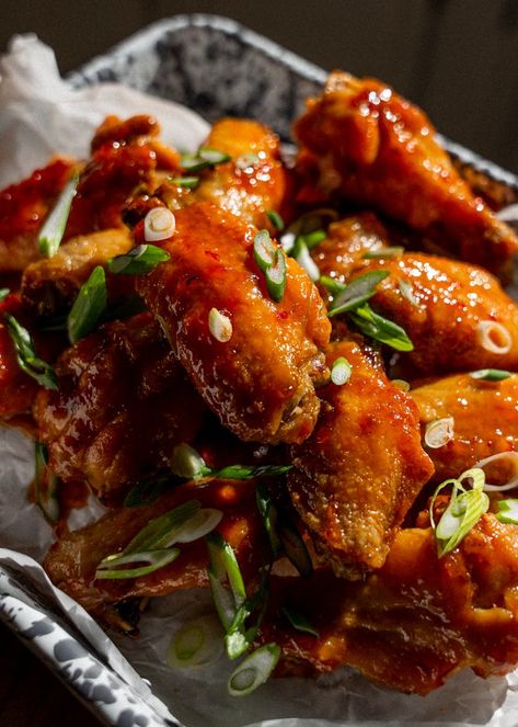 The Crispiest Oven Baked Honey Sambal Chicken Wings — Eat Cho Food Super Bowl Dinner, Sambal Chicken, California Recipes, Oven Baked Chicken Wings, Oven Chicken Wings, Braised Duck, Sambal Sauce, Baked Chicken Wings Oven, Crispy Oven Baked Chicken