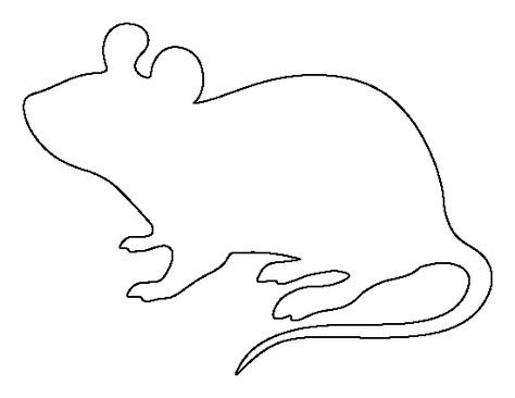 Mouse pattern. Use the printable outline for crafts, creating stencils, scrapbooking, and more. Free PDF template to download and print at http://patternuniverse.com/download/mouse-pattern/ Mouse Template Printables, Mouse Template, Mouse Outline, Printable Outline, Coloring Crafts, Halloween Mouse, Animal Outline, Animal Cutouts, Mouse Pattern