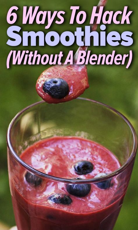 How To Make A Smoothie Without A Blender, Smoothie Without Blender, Smoothie Without Milk, Smoothie Hacks, Diy Smoothies, Blender Drinks, Delicious Christmas Desserts, Save On Foods, How To Make Smoothies