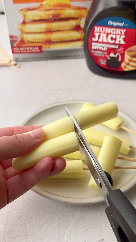 Cheese Waffle Pops, Dash Waffle Stick Maker Recipes, Mini Waffle Maker Snacks, Waffle Sticks Pampered Chef, Hungry Jack Pancake Mix Recipes, Pancake Vs Waffle Batter, Packer Party, Hungry Jack Pancakes, Pancakes On A Stick