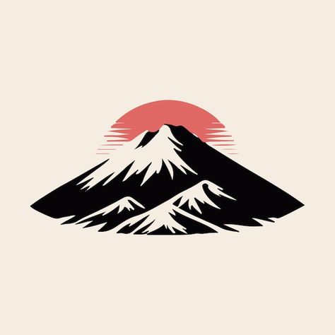 Mount fuji of japan vector illustration | Premium Vector #Freepik #vector #mountains-logo #fuji-mountain #fujisan #fujiyama Mount Fuji Tattoo, Mountains Logo, Gunung Fuji, Mount Fuji Japan, Fuji Mountain, Monte Fuji, Mountain Tattoo, Okayama, Mountain Designs