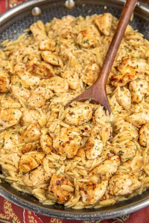 Orzo Chicken Recipes, Easy Orzo Recipes, One Pot Chicken And Orzo, Garlic Orzo, Chicken And Orzo, Keto Pasta, Pasta Chicken, Orzo Recipes, Chicken Orzo