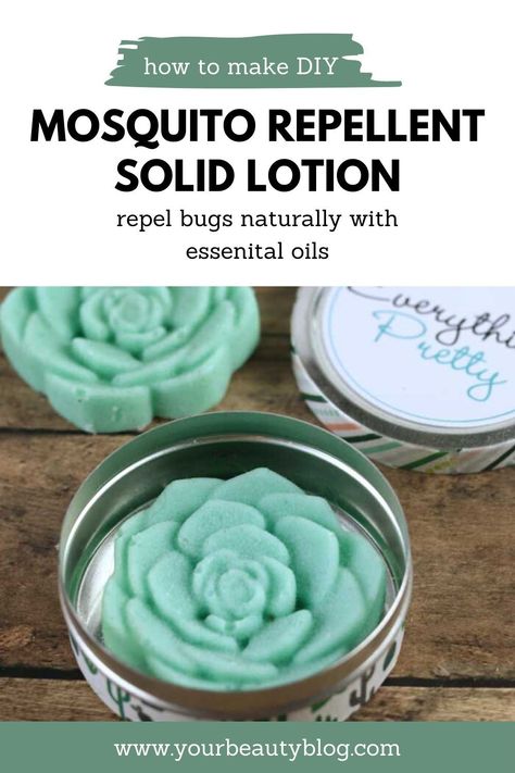 Mosquito Repellent Lotion, Essential Oil Bug Repellent, Insect Repellent Homemade, Diy Bug Repellent, Diy Mosquito Repellent, Homemade Lotion Bars, Lotion Bars Recipe, Spa Recipes, Solid Lotion Bars