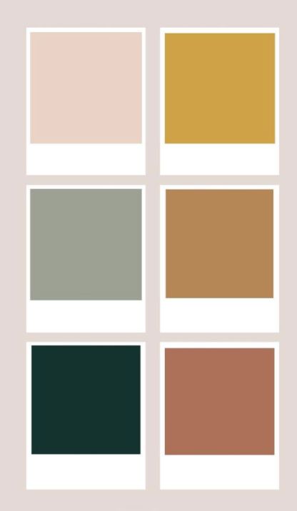 Green, pink, yellow, orange Small Space Color Palette, Retro Neutral Color Palette, Eclectic Bedroom Color Palette, Old House Color Scheme, Family Room Colour Schemes, Mid Century Eclectic Color Palette, Mid Century Modern Interior Color Palette, Small Apartment Color Palette, Muted Color Living Room