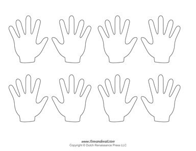 Blank Hand Template - Tim's Printables Free Printable Handprint Template, Hand Print Template Free Printable, Hands Template Free Printable, Handprint Template Free Printable, Free Handprint Printable, Hand Template Free Printable, Blank Hand Template, Hands Template, Helping Hands Craft