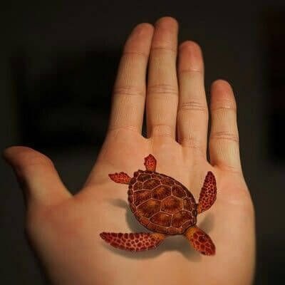 Art Tattoo Flash, 3d Turtle, Turtle Tattoos, Tattoo 3d, Sea Turtle Tattoo, Turtle Tattoo Designs, 3d Fish, Art Flash, Tree Tattoo Designs