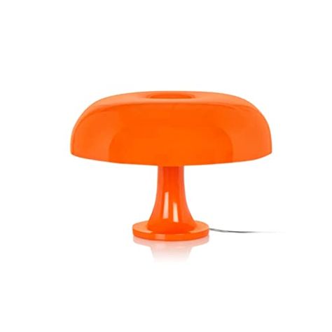 Lotus Atelier Orange Mushroom Lamp for Room Aesthetic Modern Lighting for Bedroom | Cool Retro Living Room Decor (Orange) Living Room Decor Orange, Lamp For Room, Retro Living Room Decor, Modern Lamps Bedroom, Lighting For Bedroom, Retro Living Room, Mid Century Modern Lamp, Mid Century Modern Lamps, Orange Mushroom