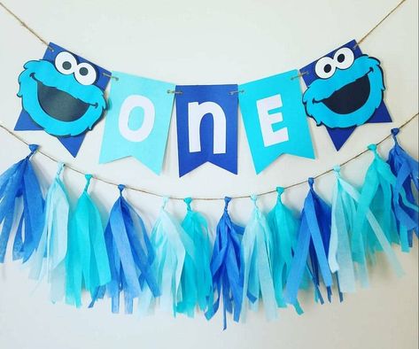 Monster Birthday Decorations, Cookie Monster 1st Birthday, Monster Party Ideas, Cookie Monster Birthday Party, Cookies Monster, 1st Birthday Decor, Monster Decorations, Birthday Deco, Monster 1st Birthdays