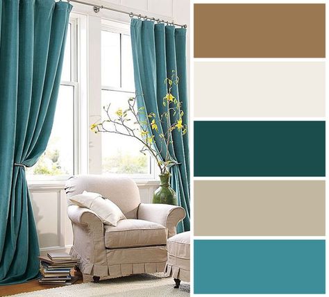 Eggplant Bedroom, Living Room Turquoise, Color Palette Living Room, Teal Sofa, Beige Curtains, Bedroom Accent, Bedroom Bed Design, Bedroom Color Schemes, Paint Colors For Home