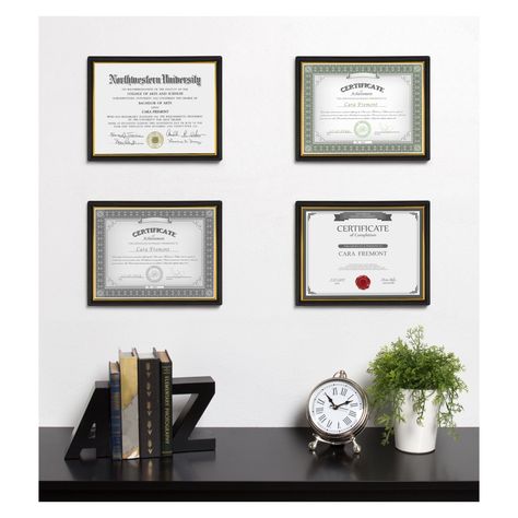 CORPORATE 8.5X11 DOCUMENT PICTURE FRAME | DesignOvation Corporate Document Frame Made to Display Standard Certificates, Black, 0.59"L x 9.44"W x 12.00"H Back Popping, Student Certificates, Document Frame, Corporate Awards, Certificate Frames, Childrens Artwork, Accent Trim, Certificate Of Completion, Copy Paper