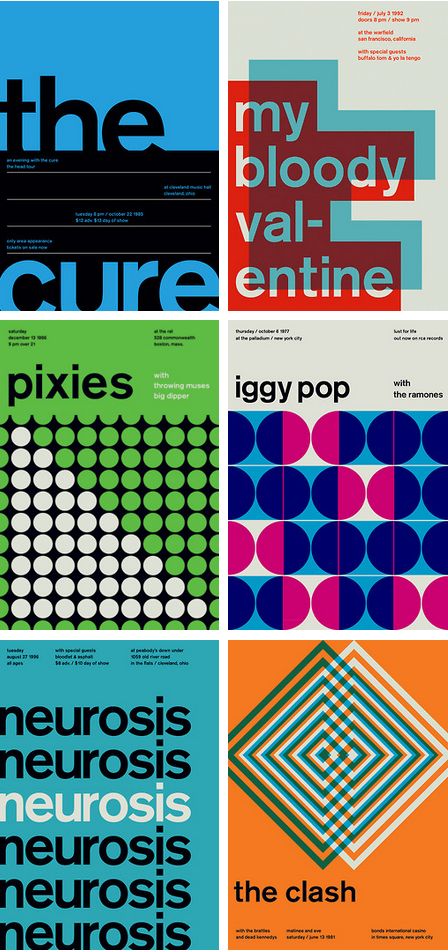 Swissted is an ongoing project by graphic designer Mike Joyce; Mike has redesigned vintage punk, hardcore, and indie rock show flyers into international typographic style posters. Punk Rock Posters, Mike Joyce, International Typographic Style, Graph Design, Geometric Poster, Swiss Design, International Style, Vintage Punk, Rock Posters