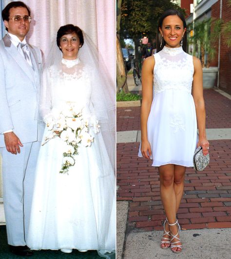 Alter Wedding, Moms Wedding Dress, Repurpose Wedding Dress, Wedding Rehearsal Dinner Dress, Dress Makeover, Wedding Rehearsal Dress, Old Wedding Dresses, Mom Wedding Dress, Mother Wedding