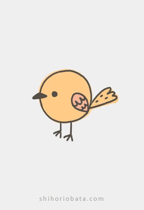 25 Easy & Cute Bird Drawing Ideas Bird Drawing Ideas, Cartoon Bird Drawing, Cute Bird Drawing, Shihori Obata, Bird Drawing Easy, Doodle Birds, Bird Drawing For Kids, Simple Bird Drawing, Sparrow Drawing