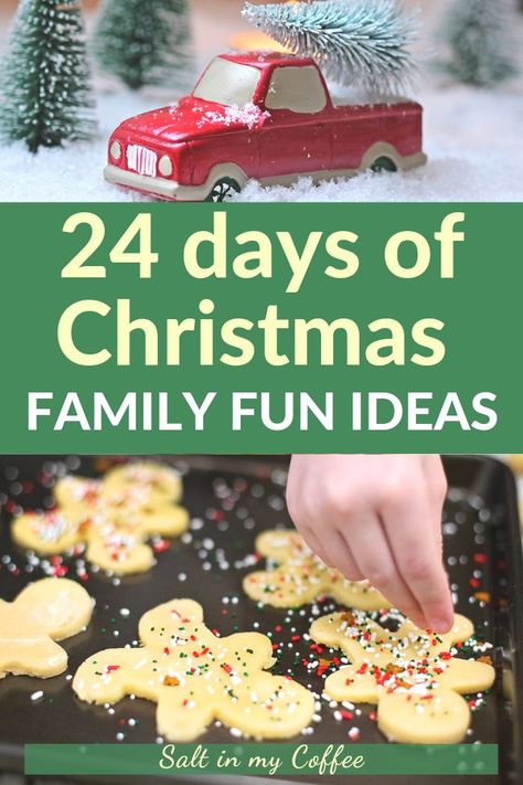 Christmas Countdown Activities, Christmas Family Fun, Family Fun Ideas, 24 Days Of Christmas, Activities With Kids, Countdown Activities, Christmas Activities For Families, Christmas Things To Do, Fun Christmas Activities