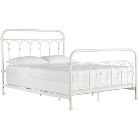 Chelsea Lane Abingdon Metal Bed, Multiple Sizes - Walmart.com White Metal Bed, Headboard Bed, Bed White, Classic Bed, Iron Bed, Metal Bed, Metal Bed Frame, New Beds, Full Bed