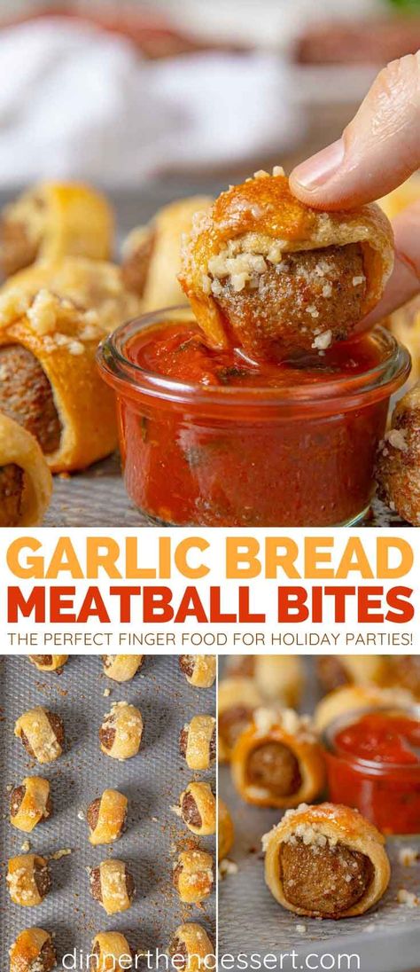 Garlic Bread Meatball, Meatball Bites, Breaded Meatballs, Meatballs Marinara, 20 Minute Dinners, Appetizer Meatballs, Drink Party, Food Stamps, Pigs In A Blanket