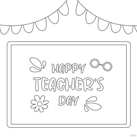 Free Happy Teachers Day Chalkboard Drawing Teachers Day Doodle, Teachers Day Card Printables, Happy Teachers Day Template, Happy Teachers Day Card Ideas, Teacher Day Drawings Ideas, Happy Teachers Day Drawing, Teacher's Day Card Ideas, Teacher Drawing, Teachers Day Drawing