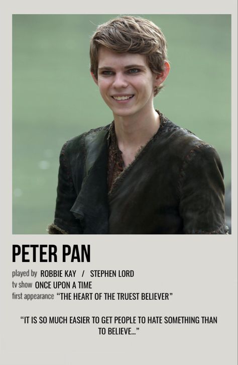 minimal polaroid character poster for peter pan from once upon a time Robbie Kay Peter Pan Wallpaper, Once Upon A Time Peter Pan Wallpaper, Once Upon A Time Polaroid Poster, Peter Pan Once Upon A Time Aesthetic, Peter Pan From Once Upon A Time, Peter Pan Ouat Aesthetic, Peter Pan Ouat Wallpaper, Ouat Poster, Peter Pan Tumblr