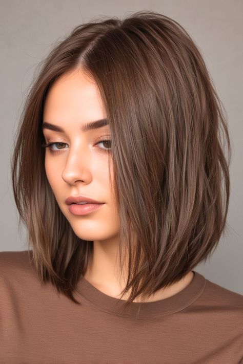 20 Winter Brunette Hair Color Ideas 2025 - Fashion Trend Hacks Colored Hair Ideas For Brunettes, Mushroom Brown Bob, Medium Brown Hair Dye, Winter Brunette Hair, Winter Brunette Hair Color, Light Brunette Hair Color, Winter Brunette, Rich Brown Hair Color, Brunette Bob Haircut