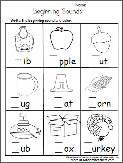 Fall November Worksheets for Kindergarten - Beginning Sounds Pp1 Worksheets, November Worksheets, Beginning Sound Worksheets, Beginning Sounds Kindergarten, Christmas Worksheets Kindergarten, Kindergarten Literacy Worksheets, For Kindergarten, Fall November, Worksheet For Kindergarten