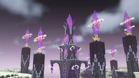 End Crystal Tower Tower Minecraft, Minecraft House Tutorials, Crane Design, Diy Minecraft, Pillar Design, Minecraft Room, Minecraft Plans, Minecraft Tips, Minecraft Map