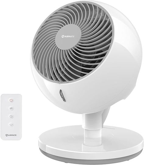 Amazon.com: AIRMATE Large Air Circulator Fan for Bedroom, 120°+90°Oscillating Fan with Remote,12in Quiet Cooling Fans, Personal Floor Fan with Timer,10 Speeds DC Fan for Home, Office, Dorm [White] : Home & Kitchen Fan For Bedroom, Furniture Business, Table Fans, Floor Fans, House Fan, Wind Speed, Portable Fan, Portable Table, Electric Fan