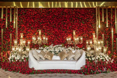 Petalsndrapes Love and Red Rose cant'be hid Classic Wedding Ceremony, Romantic Floral Arrangements, Engagement Roses, Royal Decorations, Indian Wedding Decor, Wedding Stage Decor, Wedding Car Decorations, Red Rose Wedding, Red Wedding Flowers