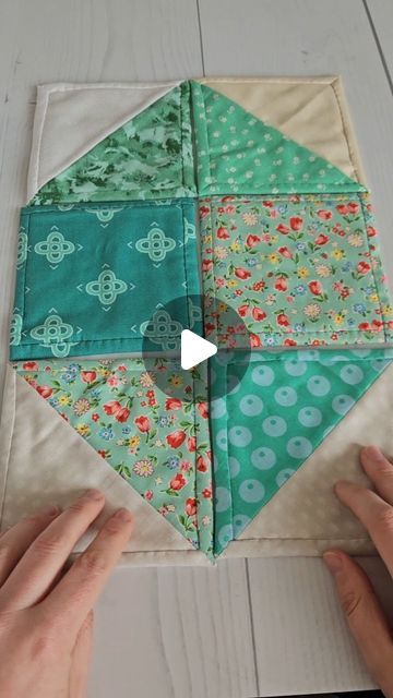 Daisy And Grace Quilt As You Go Patterns, Daisy And Grace Quilt As You Go, Shapes And Patterns, Half Square Triangle, Quilt As You Go, Half Square Triangles, Quilt Ideas, Triangles, Hand Stitching