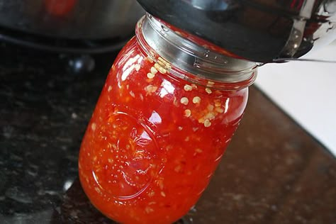 Thai Sweet Chili Jelly..last year I planted a Thai pepper plant and was unsure what to do with the abundance of peppers...not this year! Thai Peppers, Thai Chili Pepper, Pepper Jelly Recipes, Serious Eats Recipes, Thai Chili Sauce, Chili Sauce Recipe, Hot Pepper Jelly, Canning Jams, Meat Rubs